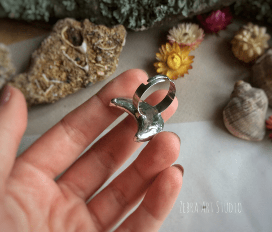 Moon Ring, Black moon ring, Half Moon Ring, Adjustable ring