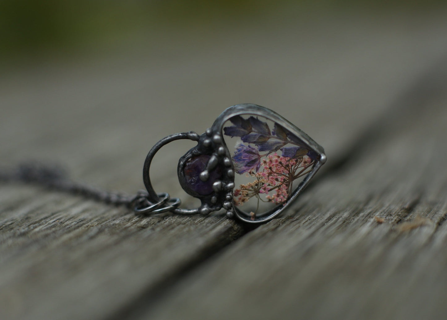 Choker necklace, Baby breath and lavender flower jewelry