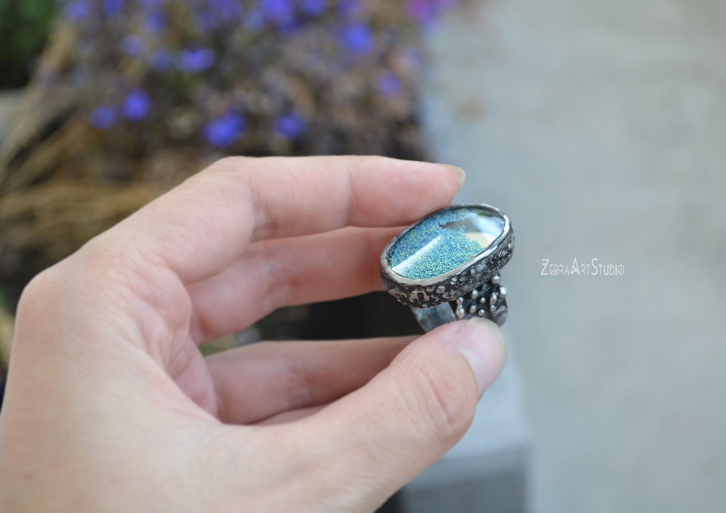 Shaker ring, Mirror jewelry, Adjustable ring