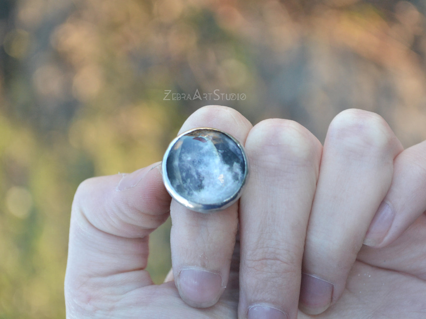 Full moon ring, Adjustable Ring
