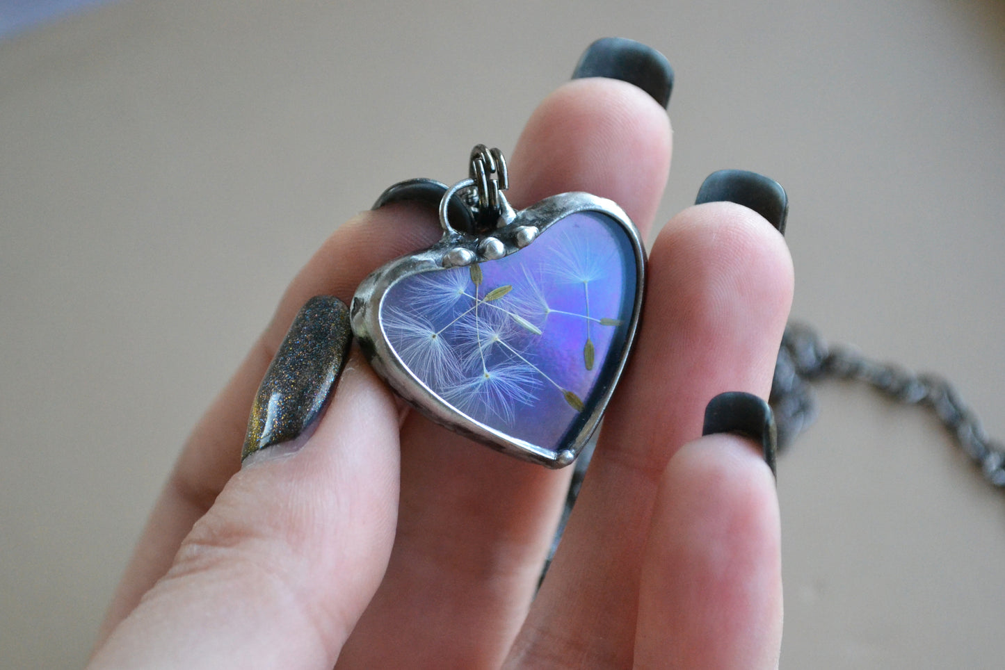 Wish necklace, Dandelion choker necklace