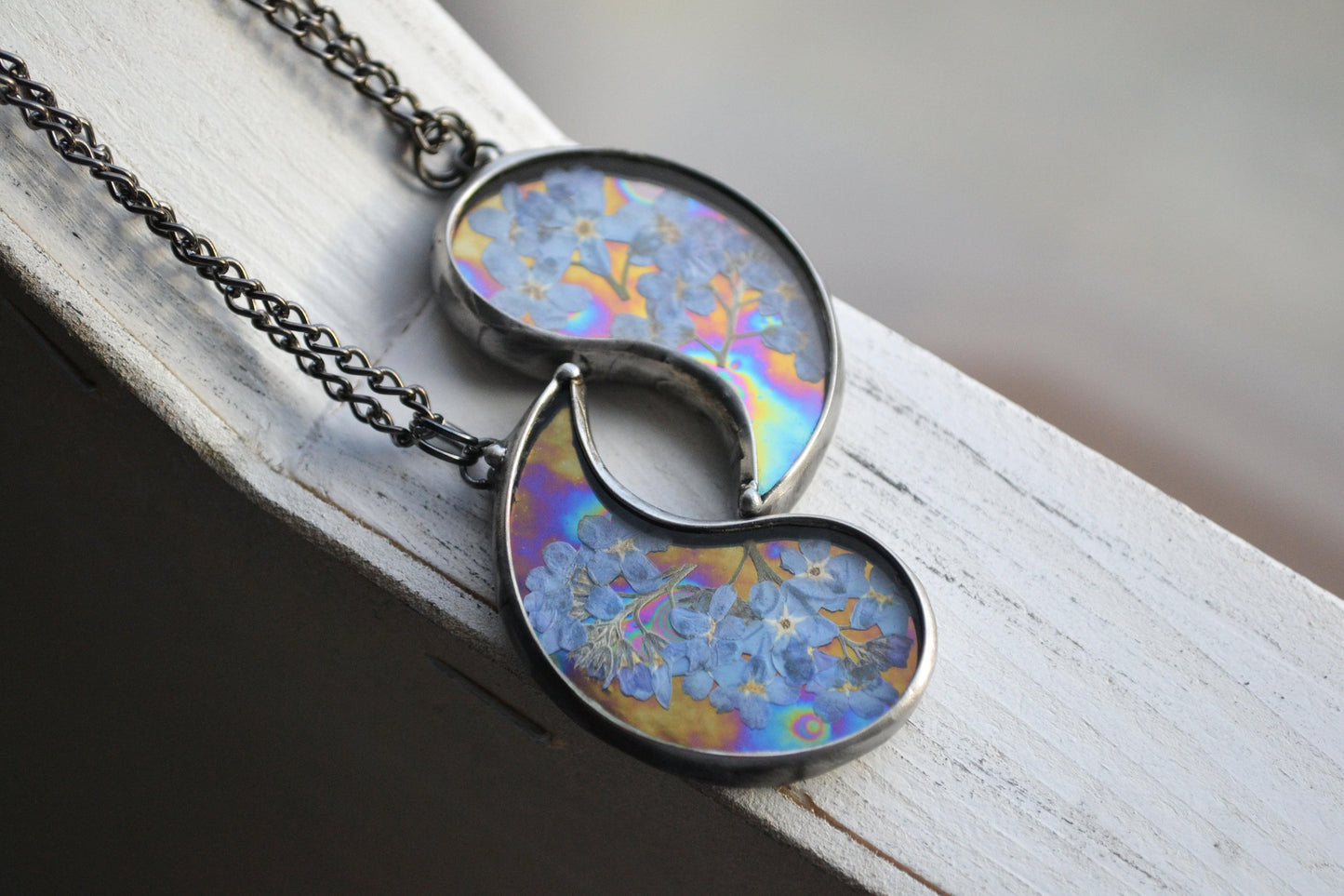 Best friend necklaces, Forget me nots pendant, Yin Yang necklaces