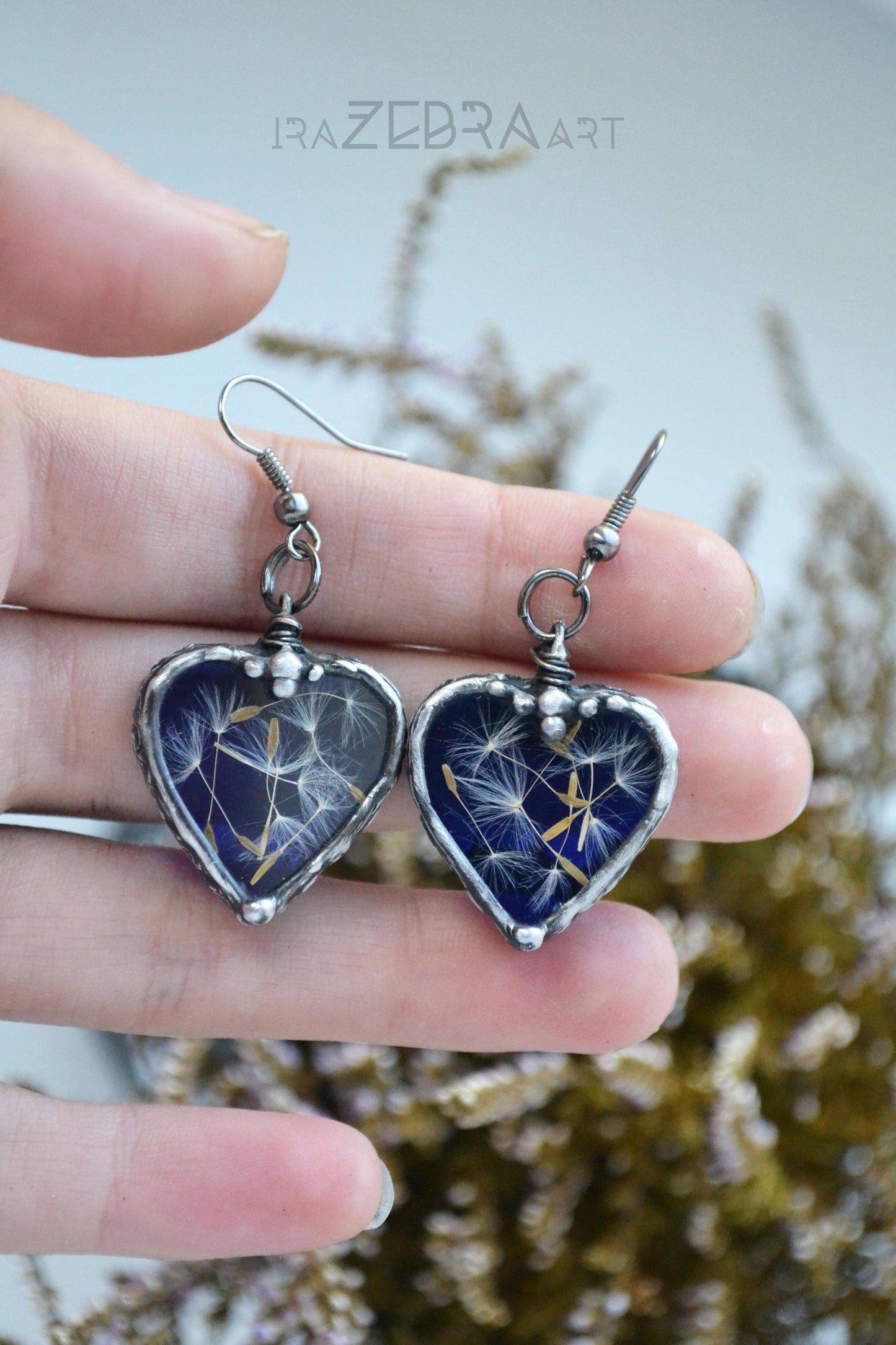 Dandelion earrings, Wish earrings