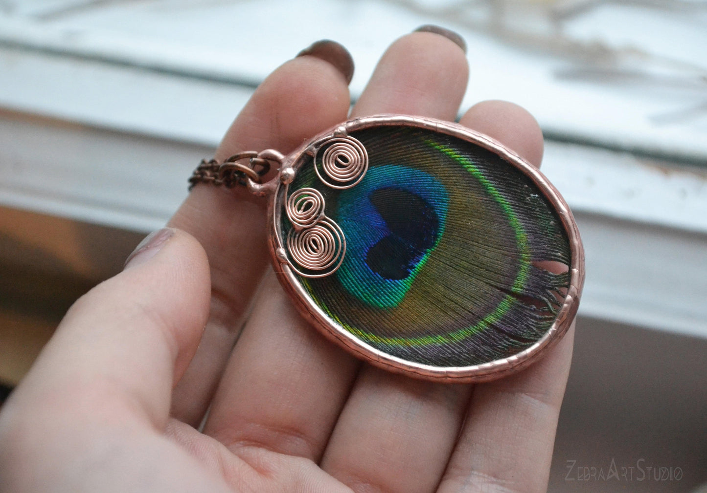 Peacock Feather necklace