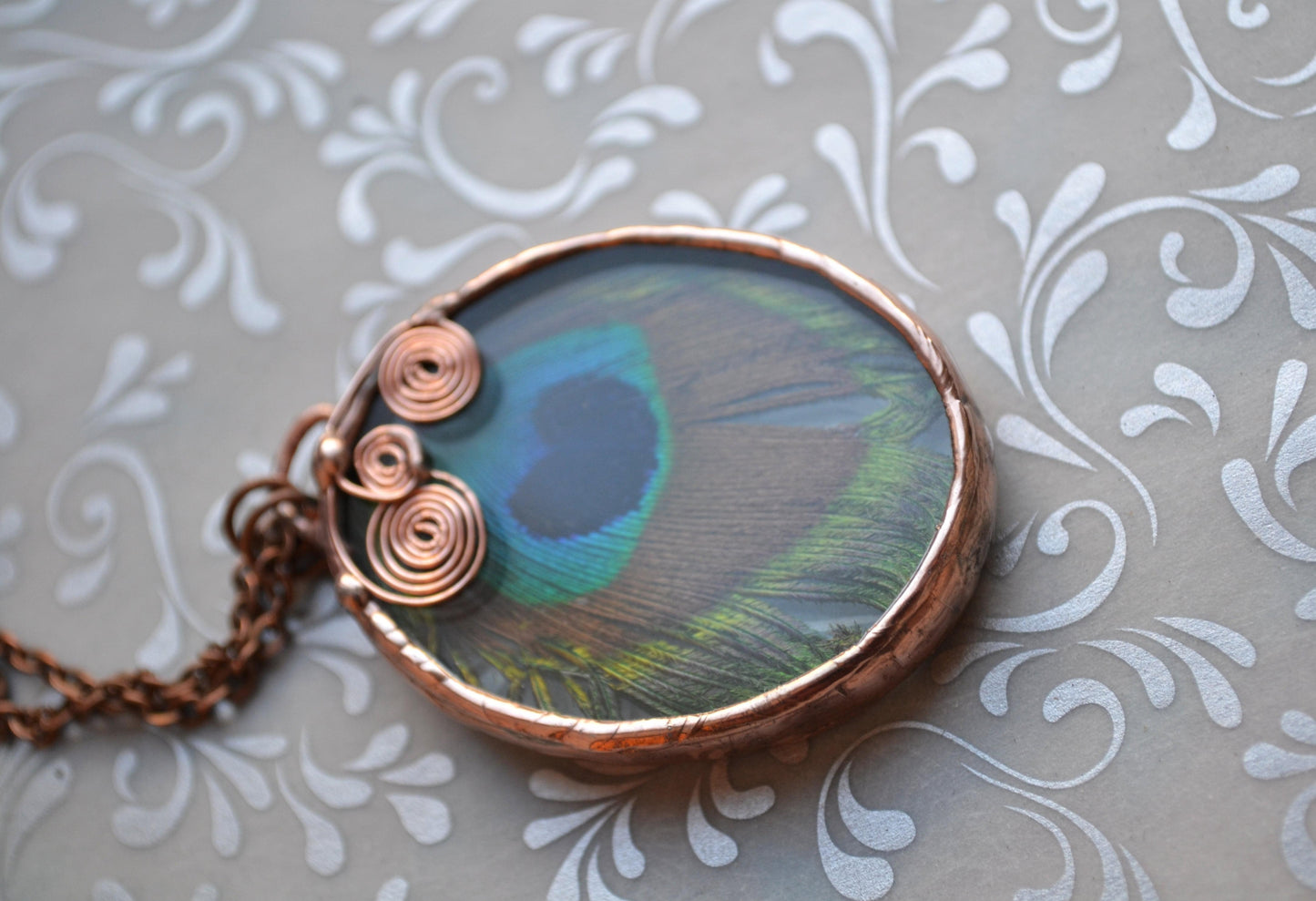 Peacock Feather necklace