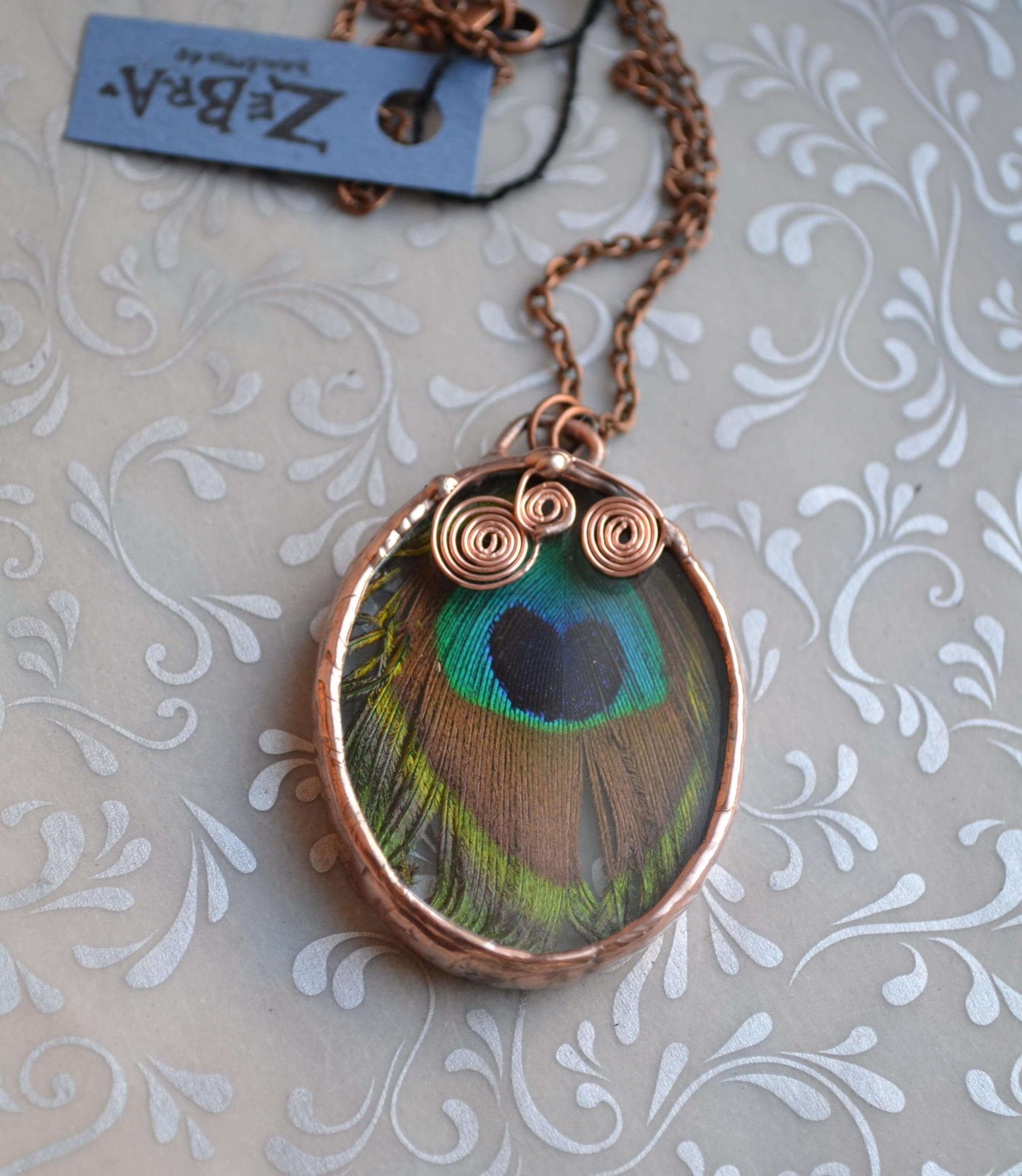 Peacock Feather necklace