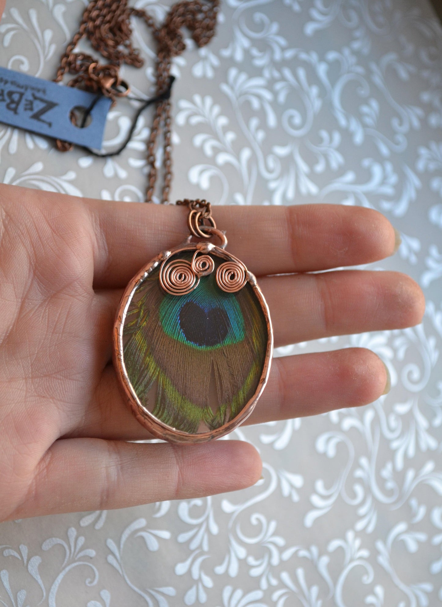 Peacock Feather necklace