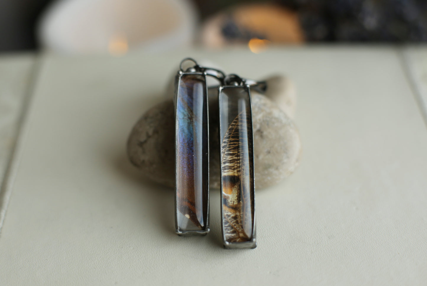 Real blue Morpho Butterfly wing earrings