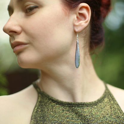Teardrop Blue glass earrings, Ocean blue earrings