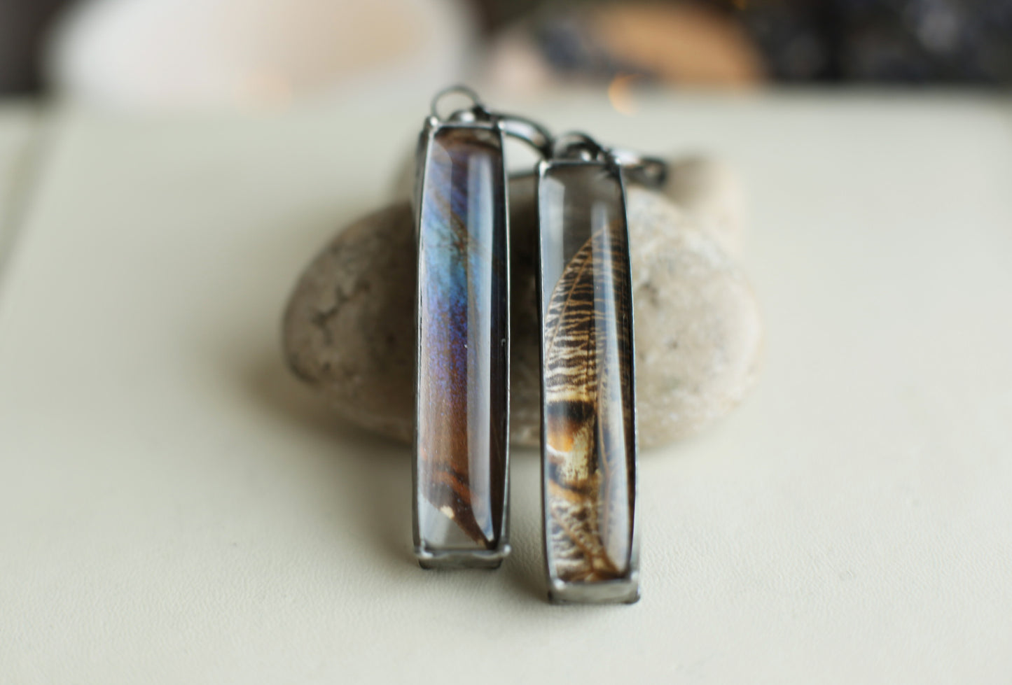Real blue Morpho Butterfly wing earrings