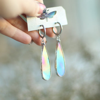 Sky blue glass earrings
