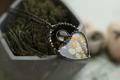 Tiny loupe necklace, Blossom pendant