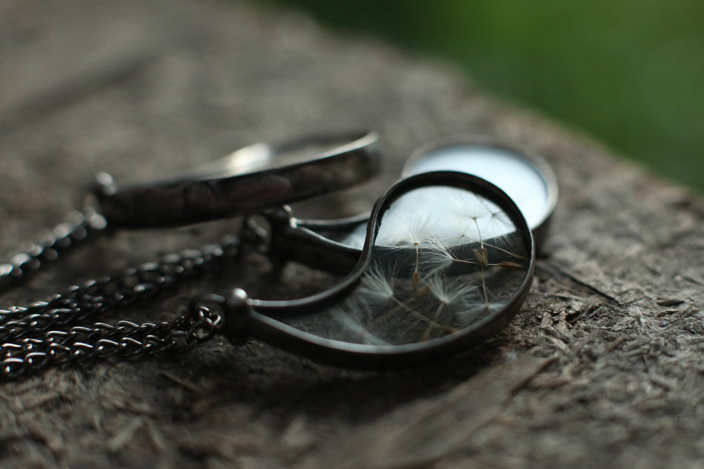 Set of 3 best friend necklaces with dandelion seeds