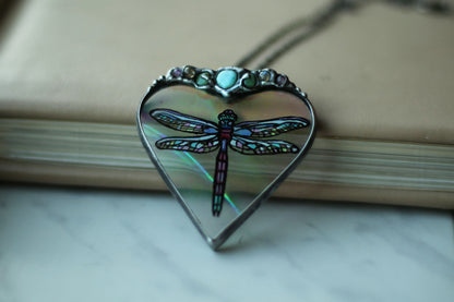 Dragonfly necklace with crystals