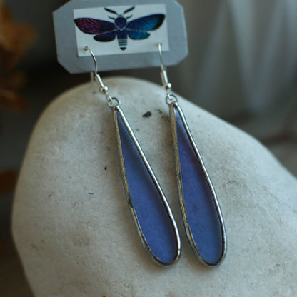 Teardrop Blue glass earrings, Ocean blue earrings