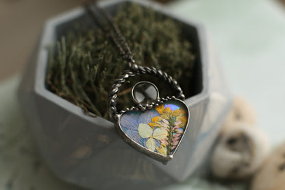 Tiny loupe necklace, Blossom pendant
