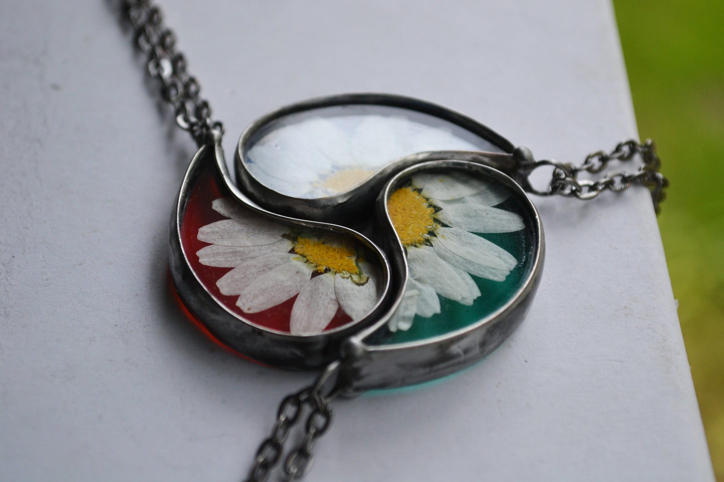 Friendship necklaces for 3, Daisy Trio pendants