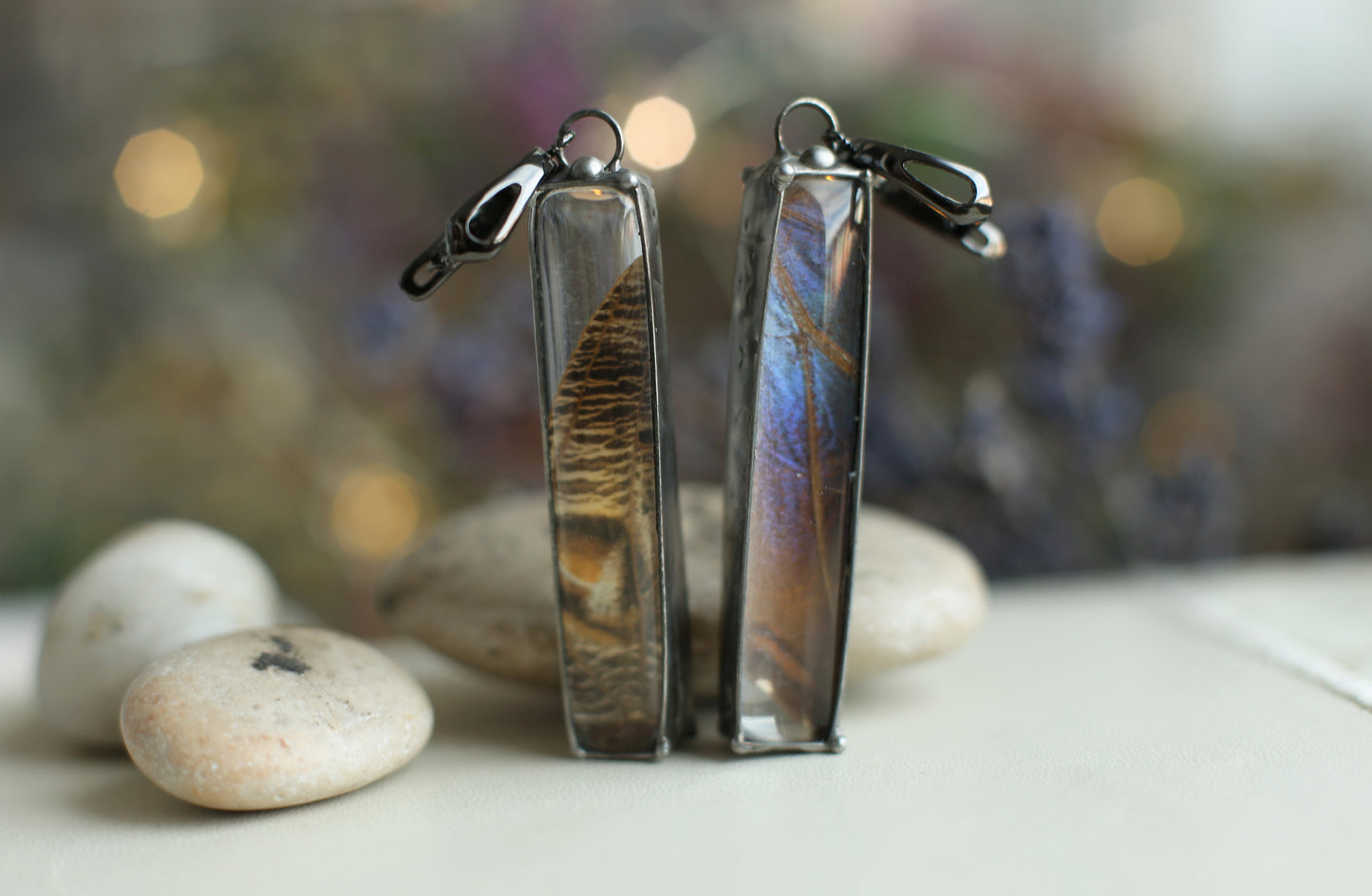 Real blue Morpho Butterfly wing earrings