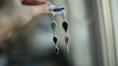 Stained glass earrings-Black rainbow earrings