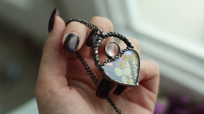 Tiny loupe necklace, Blossom pendant