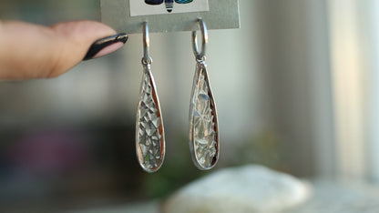 Teardrop clear glass earrings, Suncatcher earrings