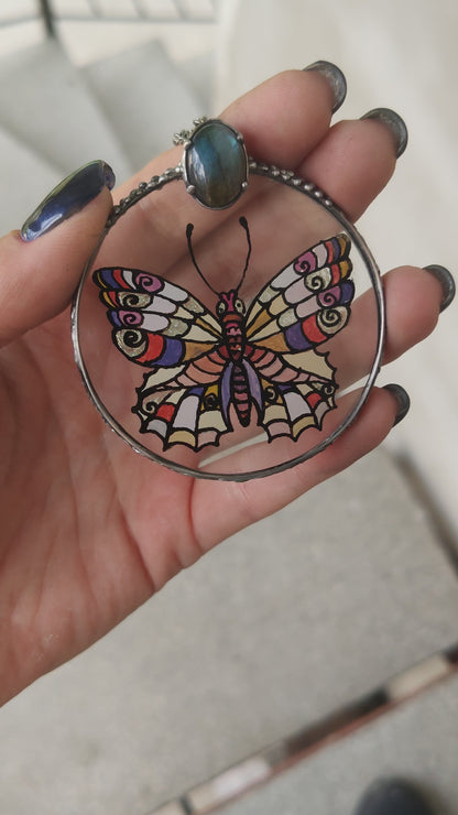 Butterfly necklace, Raw crystal necklace