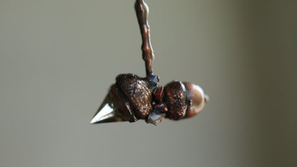 Real Acorn necklace with crystals