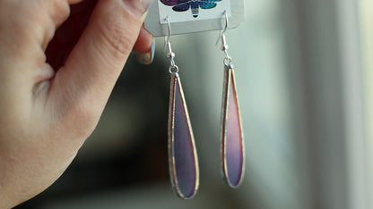 Teardrop Blue glass earrings, Ocean blue earrings