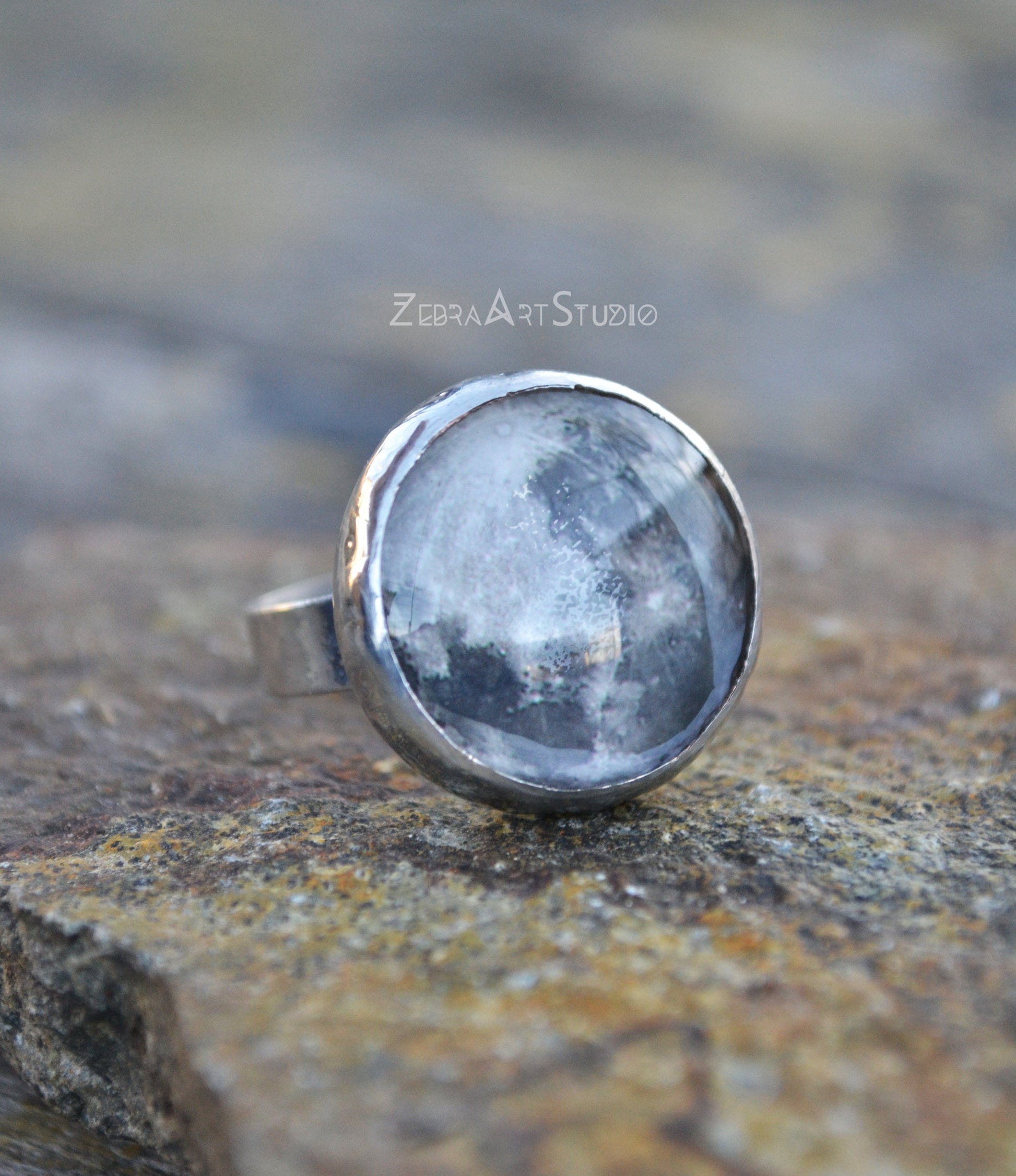 Full moon ring, Adjustable Ring