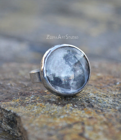 Full moon ring, Adjustable Ring