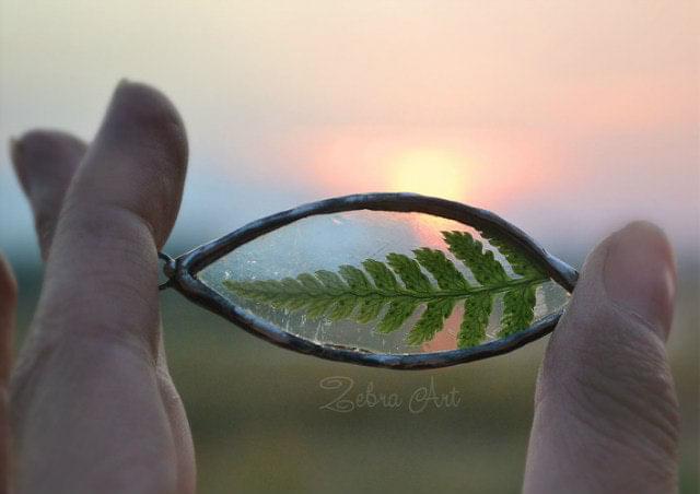 Fern necklace, Forest pendant, Nature jewelry