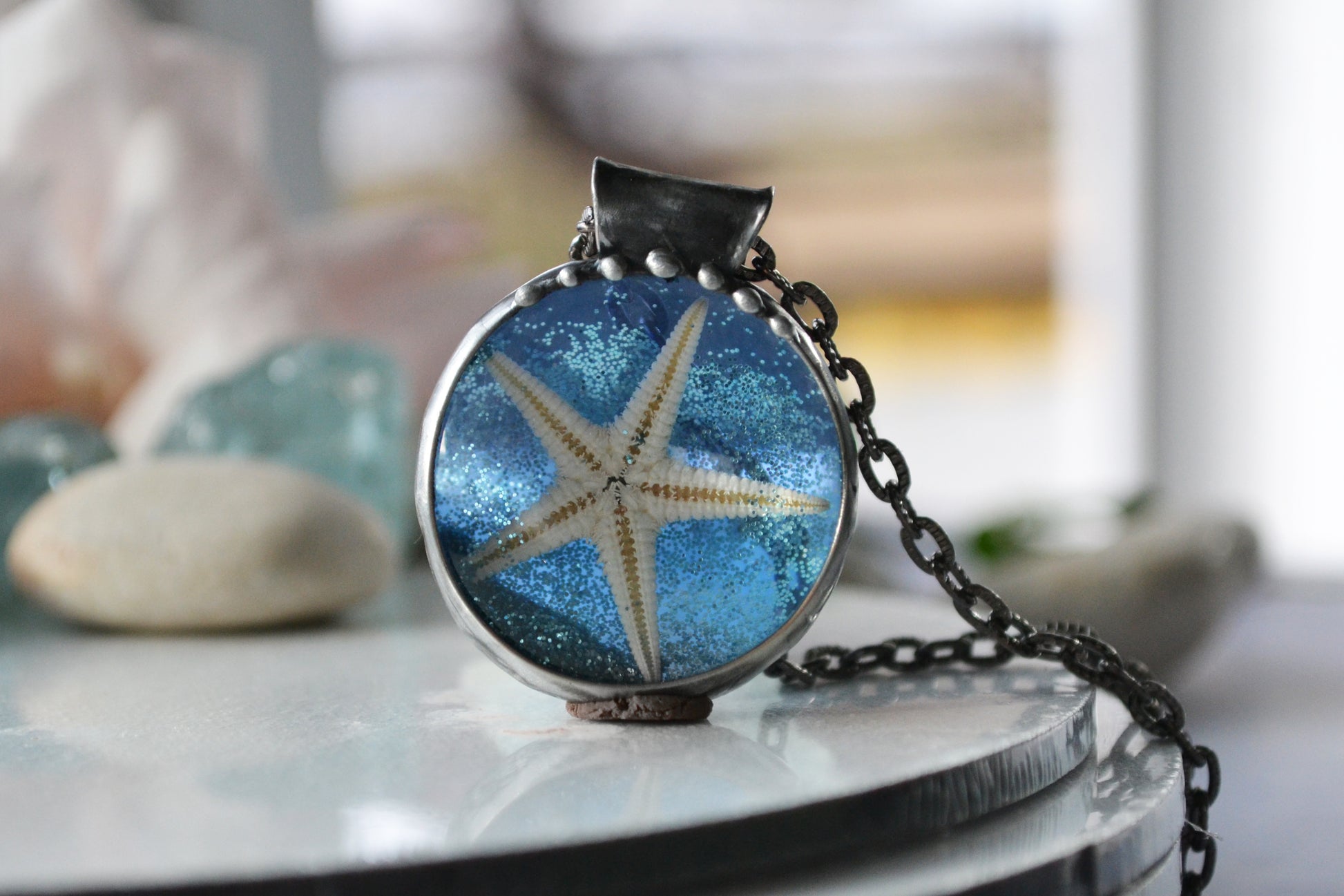 Starfish necklace, Real starfish pendant