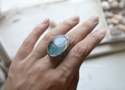 Shaker ring, Mirror jewelry, Adjustable ring