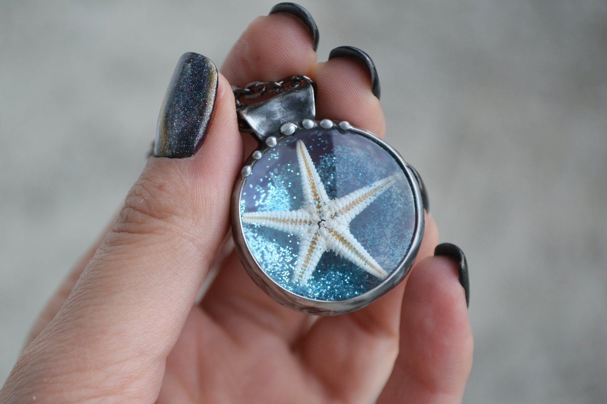 Starfish necklace, Real starfish pendant