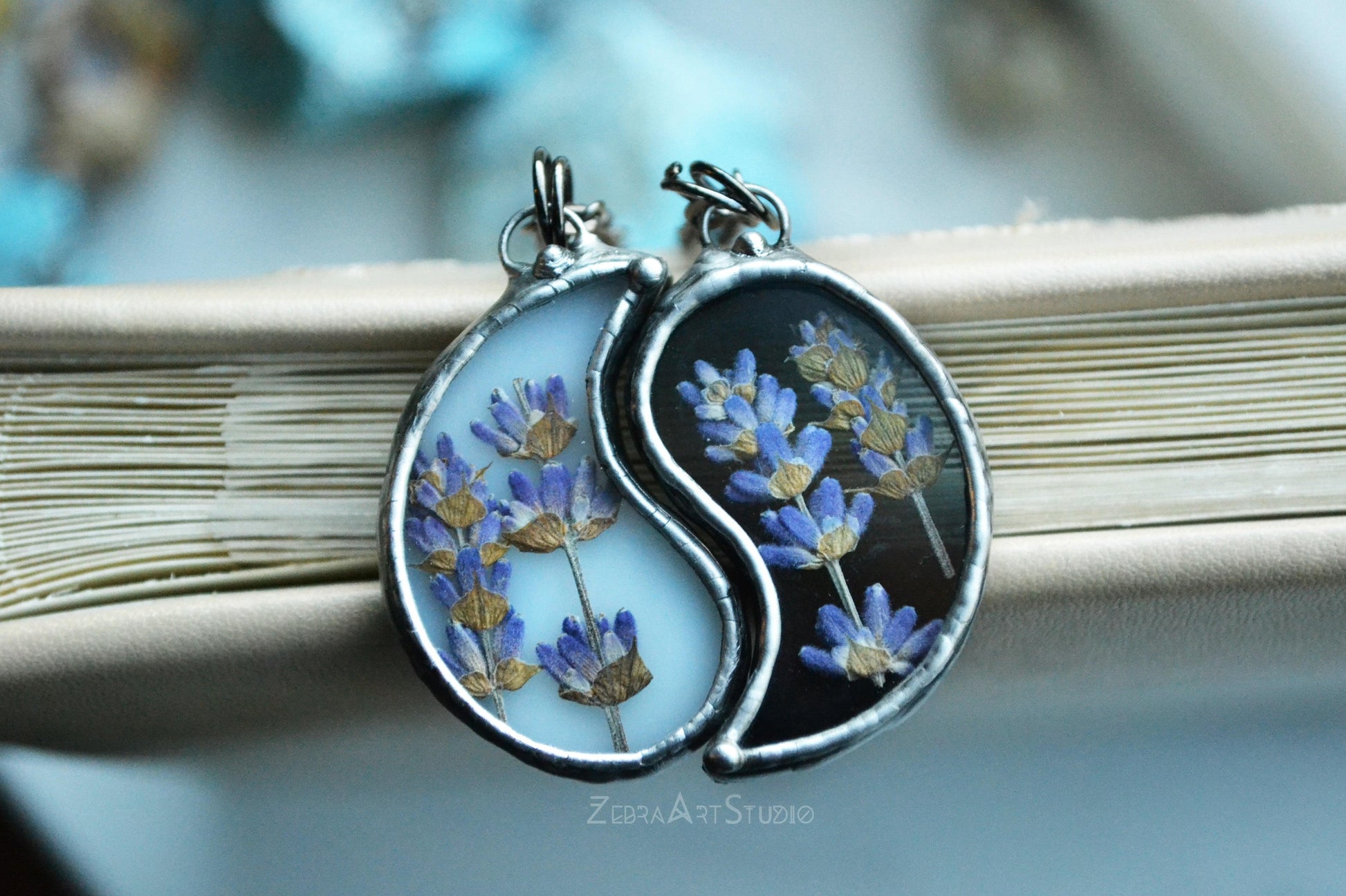 Best friend necklaces, Yin yang necklace, Lavender necklace