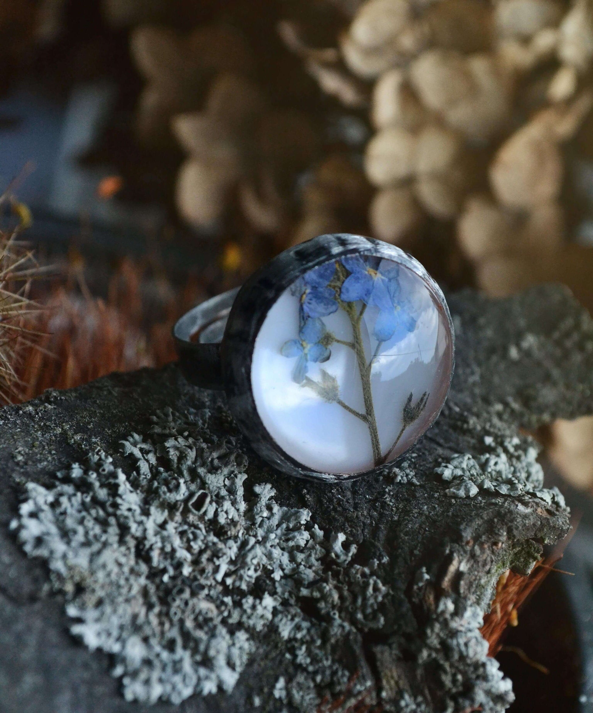 Foget me not ring, Statement rings, Adjustable ring