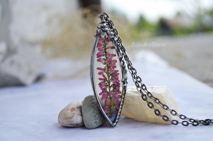 Iridescent Heather necklace, Heather jewelry