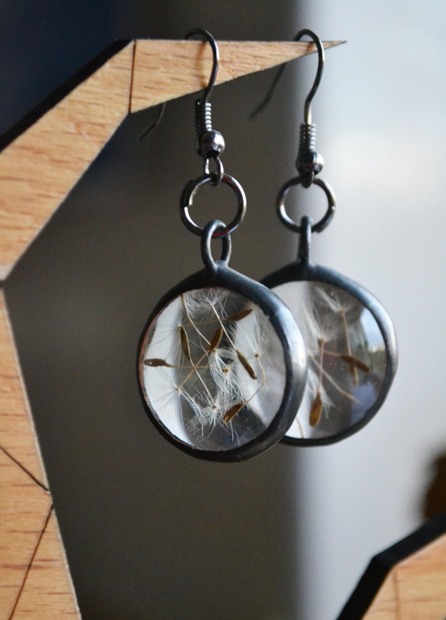 Dandelion earrings, Wish earrings