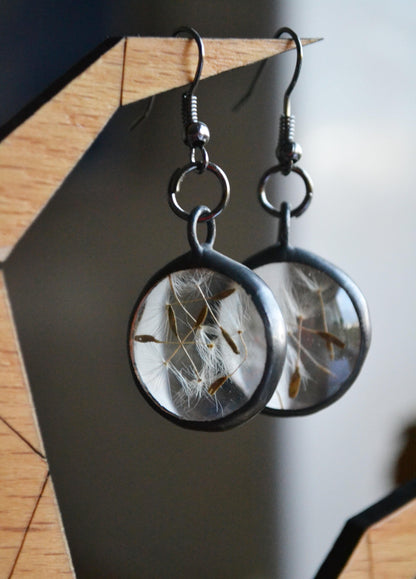 Dandelion earrings, Wish earrings