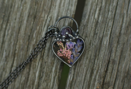 Choker necklace, Baby breath  and lavender flower jewelry