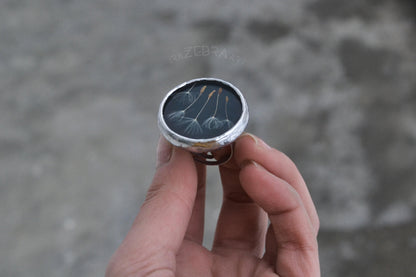 Dandelion ring, Statement rings, Adjustable ring