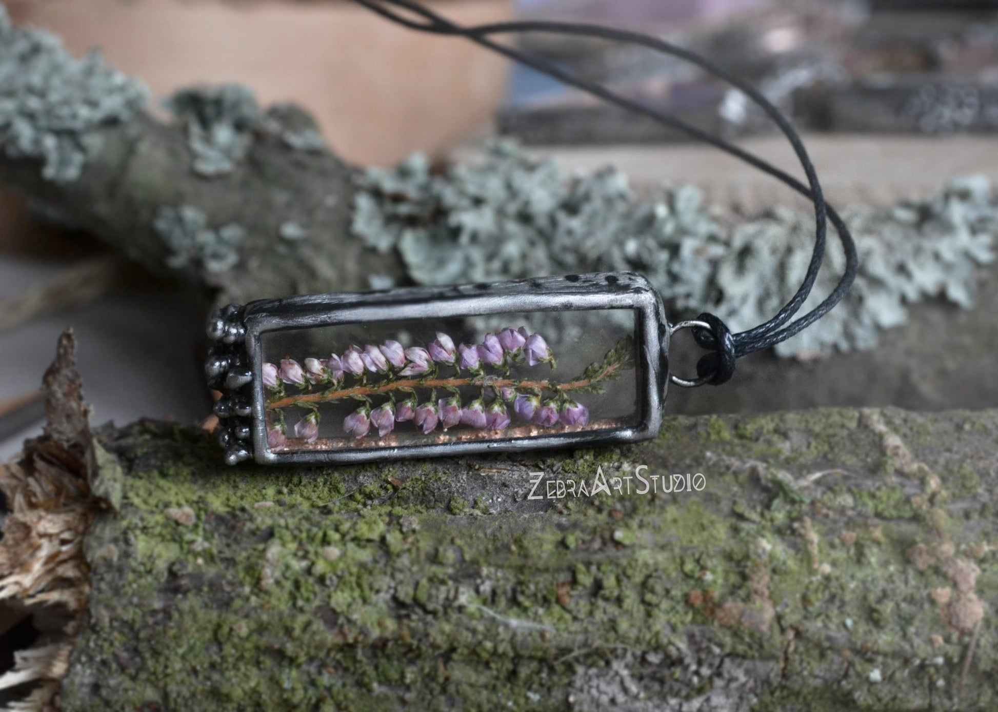 Heather flower necklace