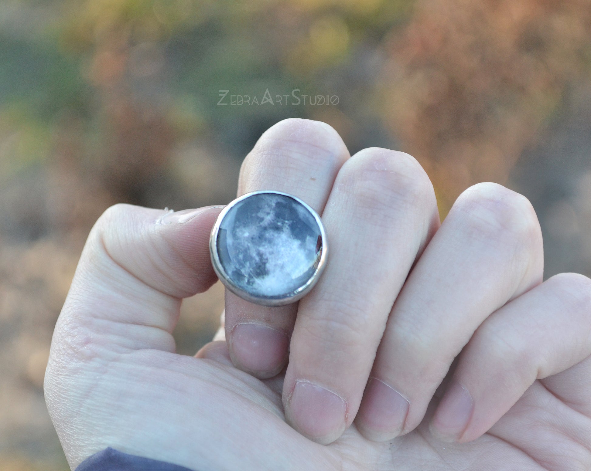 Full moon ring, Adjustable Ring