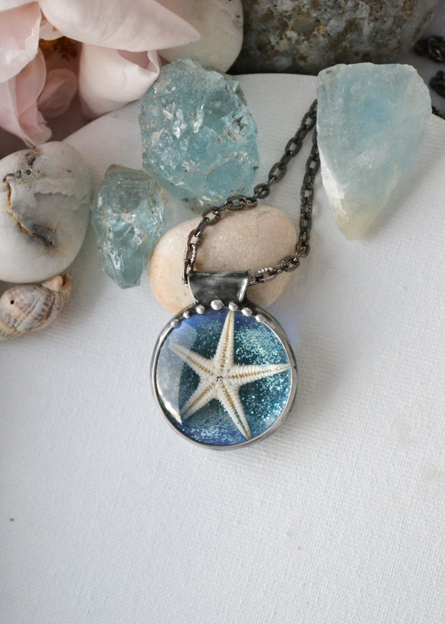 Starfish necklace, Real starfish pendant