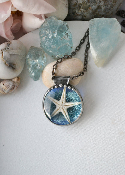 Starfish necklace, Real starfish pendant