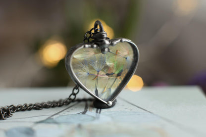 Dandelion wish necklace, Everyday pendant gift