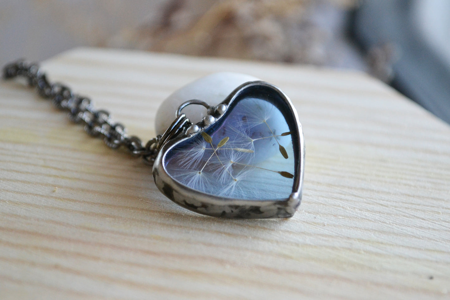 Wish necklace, Dandelion choker necklace