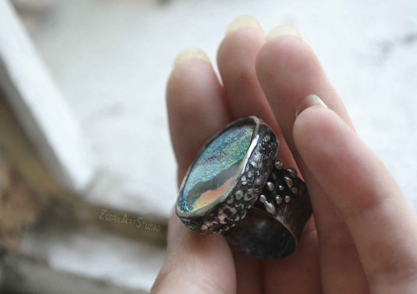 Shaker ring, Mirror jewelry, Adjustable ring