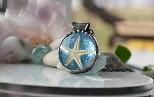 Starfish necklace, Real starfish pendant