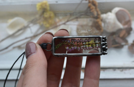 Heather flower necklace